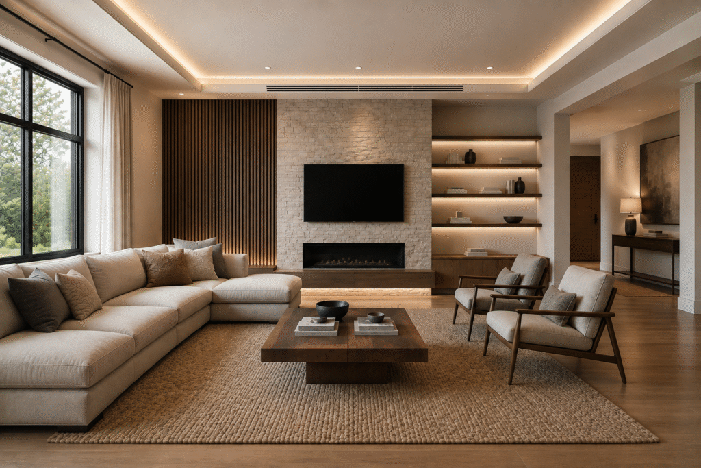 Materials and texture living room image